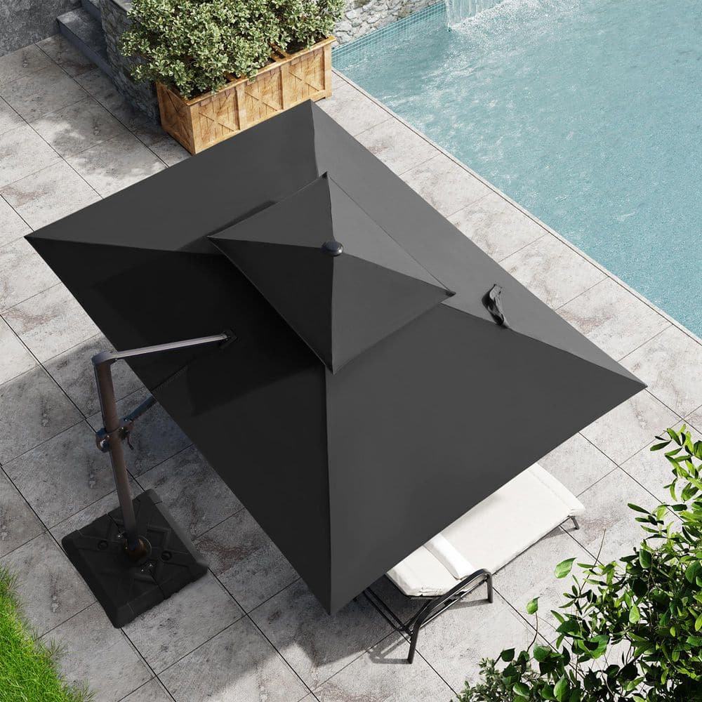 Parasol déporté Ombralys avec kit de lestage 100 kg sur terrasse