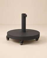 Socle Nomade | Pied parasol droit acier mobile 4 roulettes