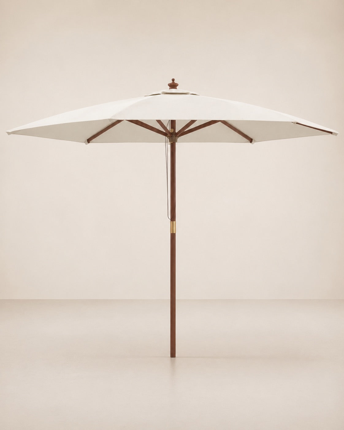 Parasol droit bois Le Mas 3m Ombralys mât teck-bambou stratifié