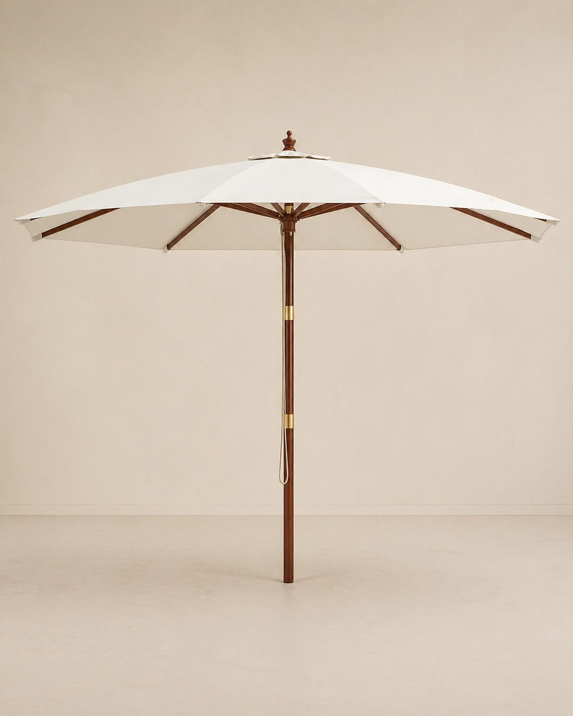 Grand parasol droit bois Le Domaine 4m XL Ombralys teck-bambou